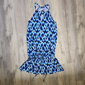 ( Truna Turk ) Geometric Print Halter Mini Dress